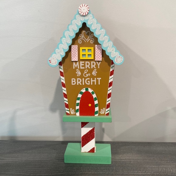 Merry & Bright Christmas House Tabletop Decor - Picture 1 of 3